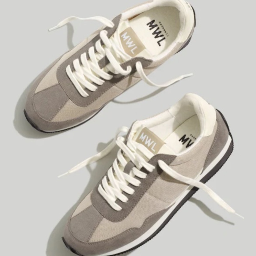 Madewell Brown and White Sneakers